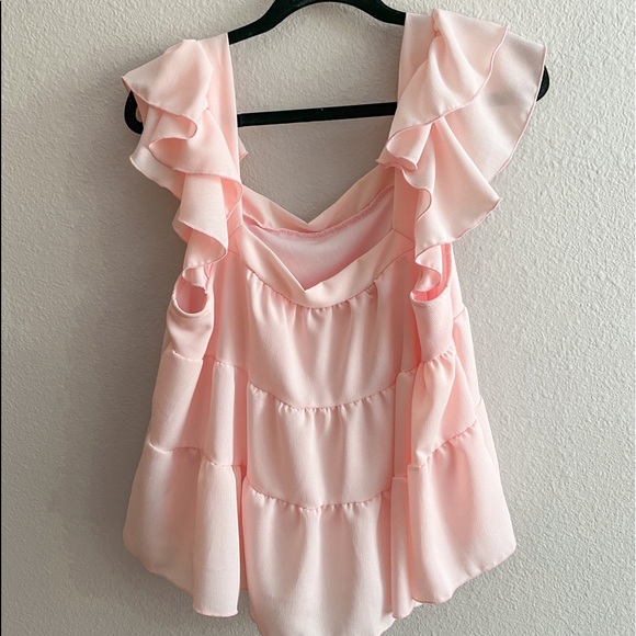 Light Pink Ruffle Top - Picture 2 of 3